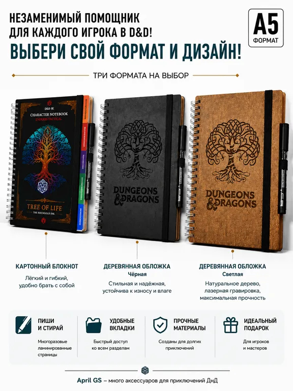 Многоразовый Блокнот Персонажа ДнД 5е — фото 3